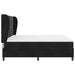 Pat cu arcuri cu saltea cu headboard Negru 200 x 200 cm Catifea - WALTI WALTI