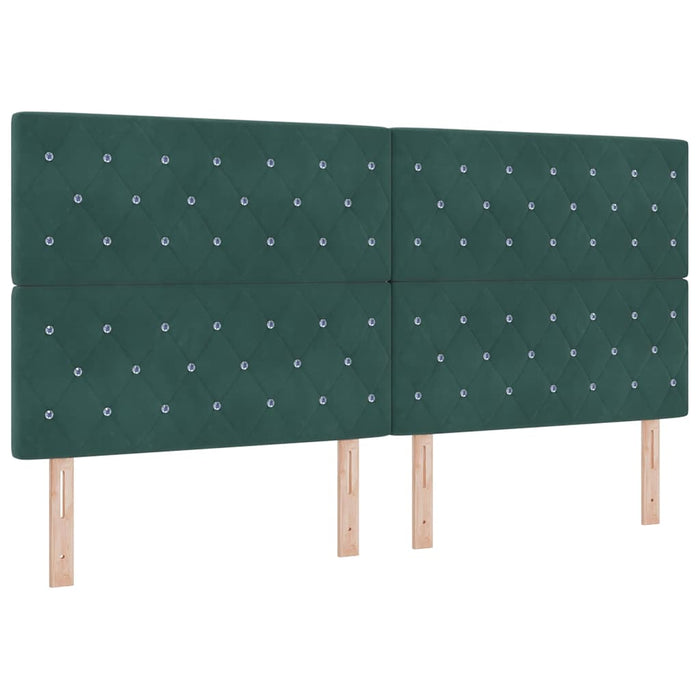 Pat cu arcuri cu saltea Verde închis 200 x 200 cm Catifea WALTI