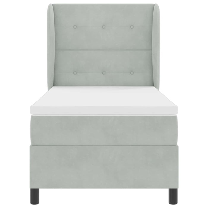 Pat cu arcuri cu saltea Gri deschis 200 x 80 cm Poliester - WALTI WALTI