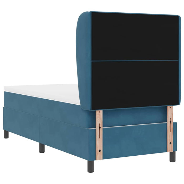 Pat cu arcuri cu saltea Albastru închis 200 x 80 cm Poliester - WALTI WALTI