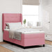 Pat cu arcuri cu saltea cu headboard Roz 190 x 90 cm Poliester - WALTI WALTI