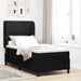 Pat cu arcuri cu saltea cu headboard Negru 90 x 200 cm Catifea - WALTI WALTI