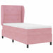 Pat cu arcuri cu saltea cu headboard Roz 200 x 90 cm Poliester - WALTI WALTI