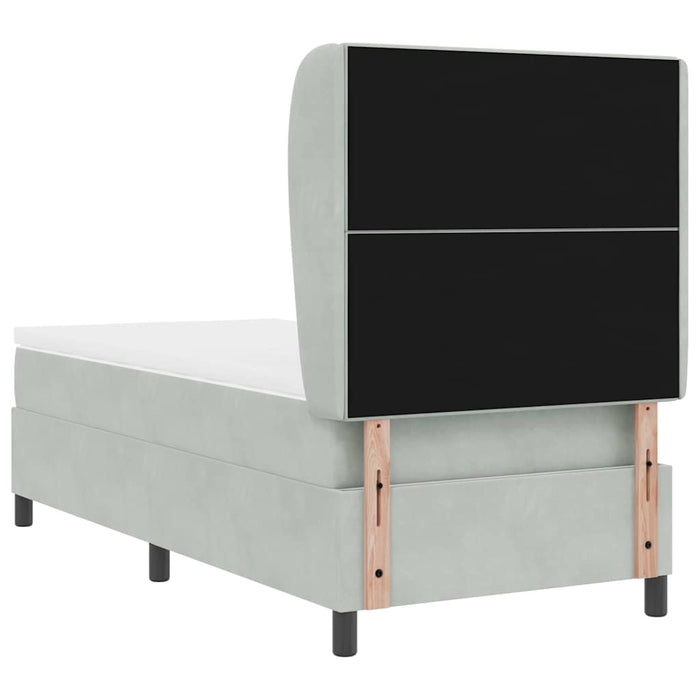 Pat cu arcuri cu saltea Gri deschis 200 x 100 cm Poliester - WALTI WALTI