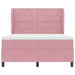 Pat cu arcuri cu saltea cu headboard Roz 190 x 140 cm Poliester - WALTI WALTI