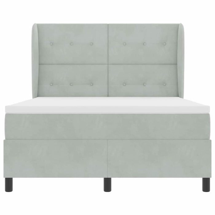 Pat cu arcuri cu saltea Gri deschis 200 x 140 cm Poliester - WALTI WALTI