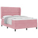 Pat cu arcuri cu saltea cu headboard Roz 200 x 140 cm Poliester - WALTI WALTI