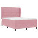Pat cu arcuri cu saltea cu headboard Roz 200 x 140 cm Poliester - WALTI WALTI