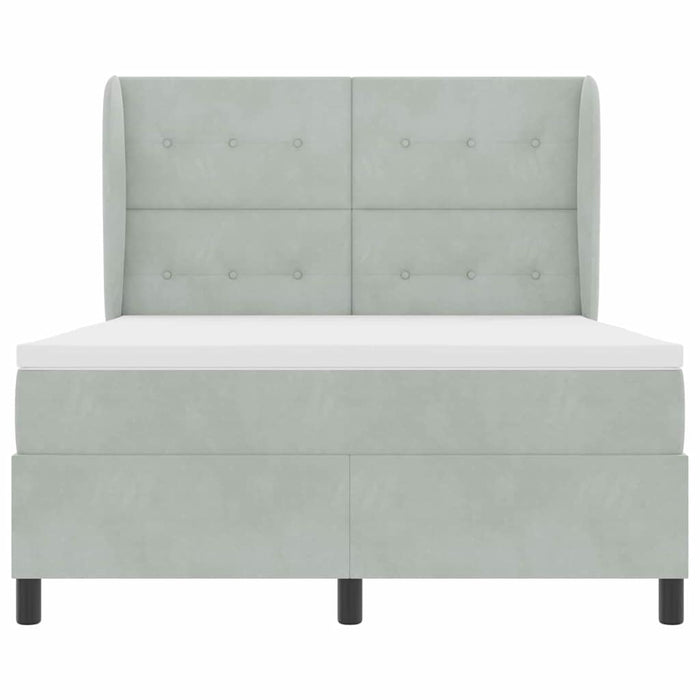 Pat cu arcuri cu saltea Gri deschis 200 x 160 cm Poliester - WALTI WALTI