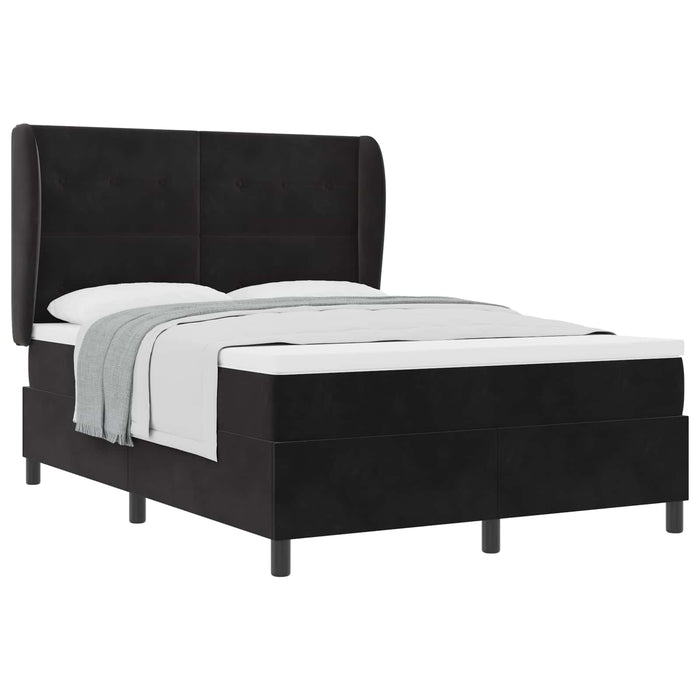 Pat cu arcuri cu saltea Negru 200 x 160 cm Poliester - WALTI WALTI