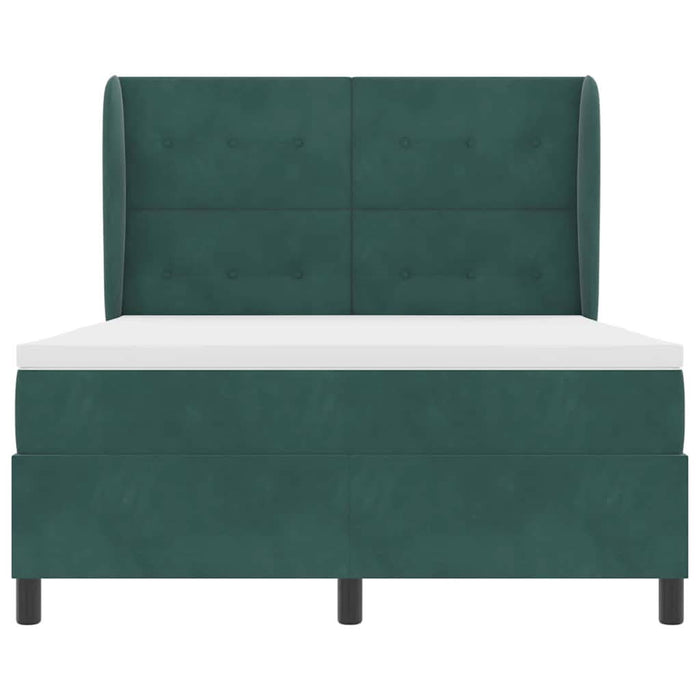 Pat cu arcuri cu headboard Verde închis 200 x 160 cm Catifea WALTI