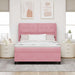 Pat cu arcuri cu saltea cu headboard Roz 200 x 160 cm Catifea - WALTI WALTI