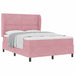 Pat cu arcuri cu saltea cu headboard Roz 200 x 160 cm Catifea - WALTI WALTI