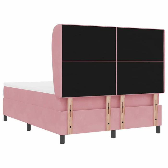 Pat cu arcuri cu saltea cu headboard Roz 200 x 160 cm Catifea - WALTI WALTI
