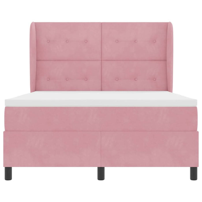 Pat cu arcuri cu saltea cu headboard Roz 200 x 160 cm Catifea - WALTI WALTI