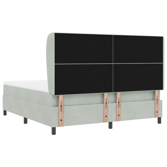 Pat cu arcuri cu saltea Gri deschis 200 x 180 cm Poliester - WALTI WALTI