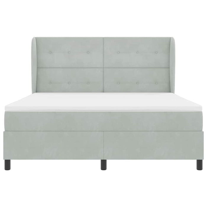 Pat cu arcuri cu saltea Gri deschis 200 x 180 cm Poliester - WALTI WALTI