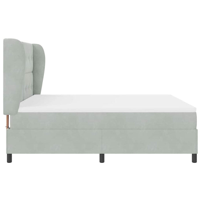 Pat cu arcuri cu saltea Gri deschis 200 x 180 cm Poliester - WALTI WALTI