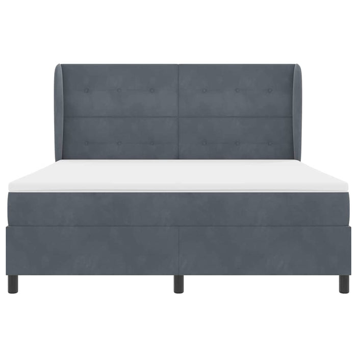 Pat cu arcuri cu saltea Gri închis 200 x 180 cm Poliester - WALTI WALTI