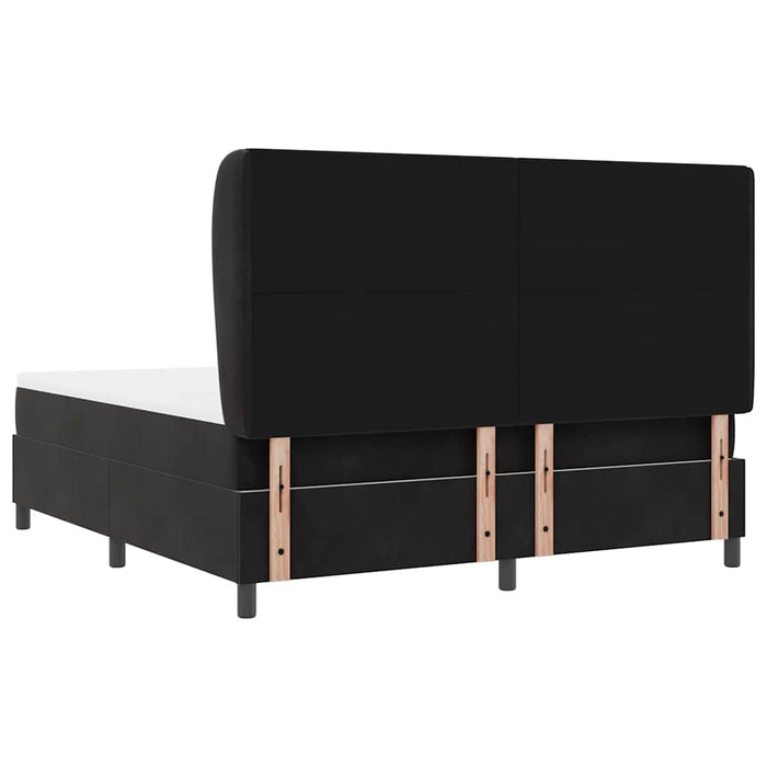 Pat cu arcuri cu saltea Negru 200 x 180 cm Poliester - WALTI WALTI