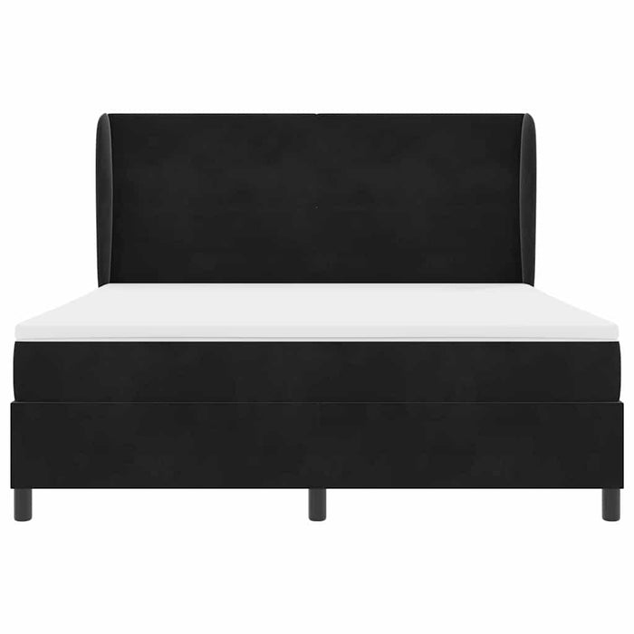 Pat cu arcuri cu saltea Negru 200 x 180 cm Poliester - WALTI WALTI