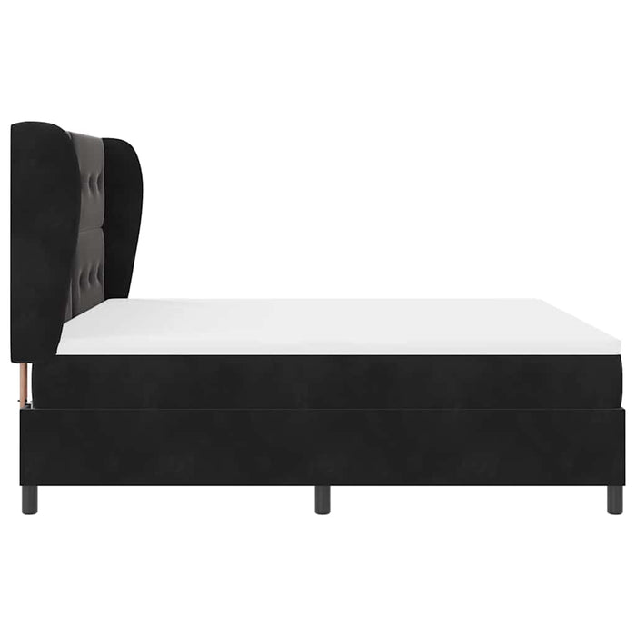 Pat cu arcuri cu saltea Negru 200 x 180 cm Poliester - WALTI WALTI