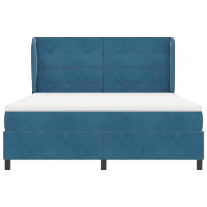 Pat cu arcuri cu saltea Albastru închis 200 x 180 cm Poliester - WALTI WALTI