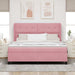 Pat cu arcuri cu saltea cu headboard Roz 200 x 180 cm Poliester - WALTI WALTI
