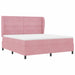 Pat cu arcuri cu saltea cu headboard Roz 200 x 180 cm Poliester - WALTI WALTI