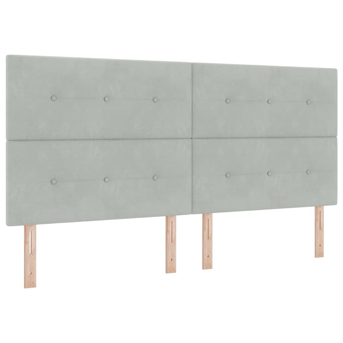 Pat cu arcuri cu saltea Gri deschis 200 x 200 cm Poliester - WALTI WALTI