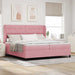 Pat cu arcuri cu saltea cu headboard Roz 200 x 200 cm Poliester - WALTI WALTI