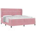 Pat cu arcuri cu saltea cu headboard Roz 200 x 200 cm Poliester - WALTI WALTI