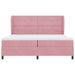 Pat cu arcuri cu saltea cu headboard Roz 200 x 200 cm Poliester - WALTI WALTI