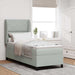 Pat cu arcuri cu headboard Gri deschis 200 x 80 cm Catifea - WALTI WALTI