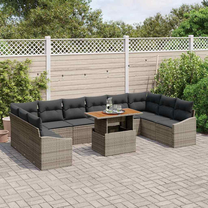 Set de masă pentru grădină cu pernă Manual 11 pcs Gri și Brown - WALTI WALTI