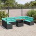 Set de masă pentru grădină cu pernă 11 pcs Negru, Teal - WALTI WALTI
