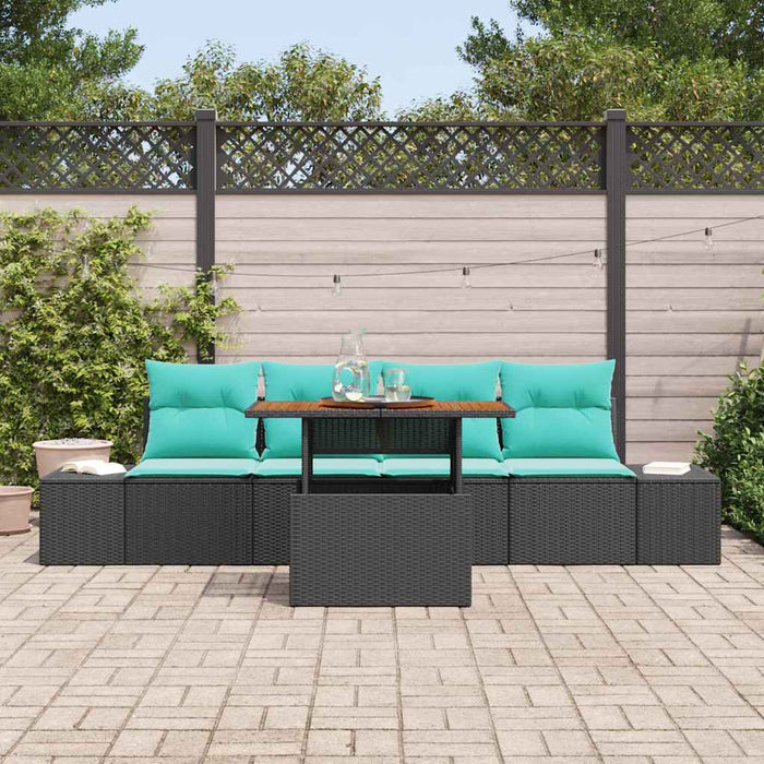 Set de masă pentru grădină 5 pcs Negru și Albastru petrol WALTI