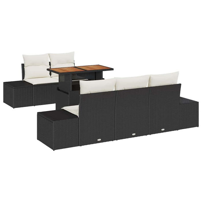 Set de masă pentru grădină 6 pcs Negru, Crem 100 x 55 x 73 cm - WALTI WALTI