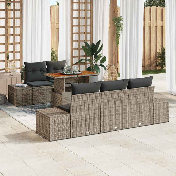 Set de masă pentru grădină 6 pcs Maro Gri 100 x 55 x 73 cm - WALTI WALTI