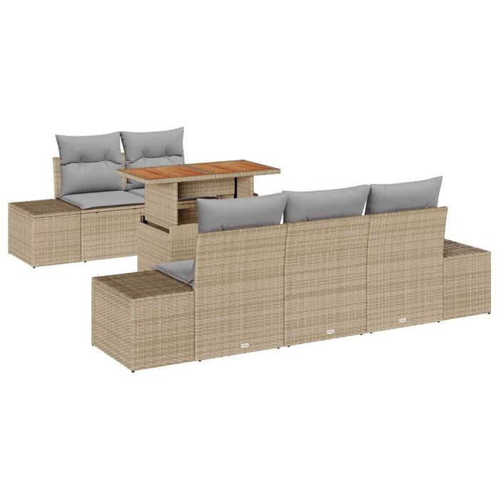 Set de masă pentru grădină 6 pcs Bej, Gri 100 x 55 x 73 cm - WALTI WALTI