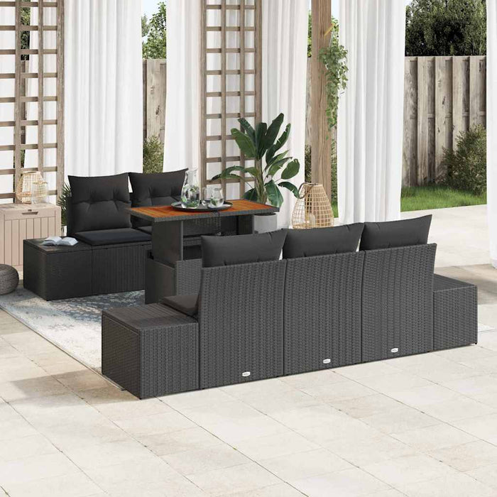 Set de masă pentru grădină cu pernă Manual 6 pcs Negru și Maro - WALTI WALTI