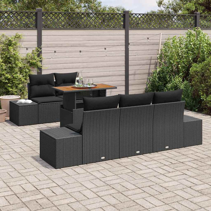 Set de masă pentru grădină cu pernă Manual 6 pcs Negru și Maro - WALTI WALTI