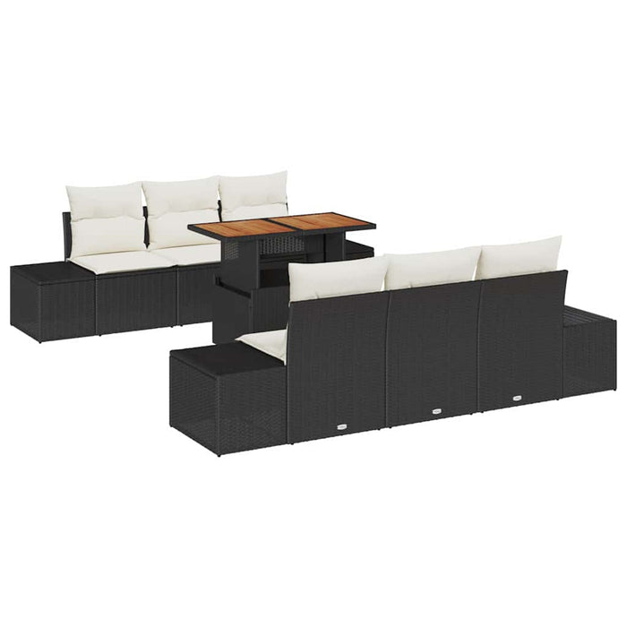 Set de masă pentru grădină 7 pcs Negru, Crem 100 x 55 x 73 cm - WALTI WALTI