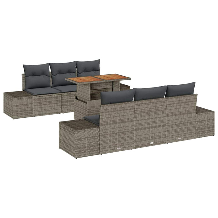 Set de masă pentru grădină cu pernă Manual 7 pcs Gri Maro Negru - WALTI WALTI