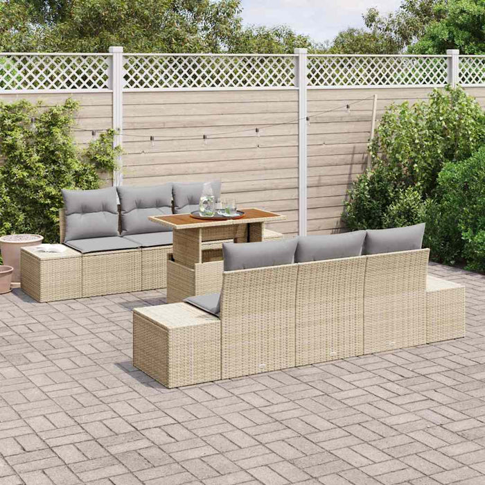 Set de masă pentru grădină 7 pcs Bej, Gri 100 x 55 x 73 cm - WALTI WALTI