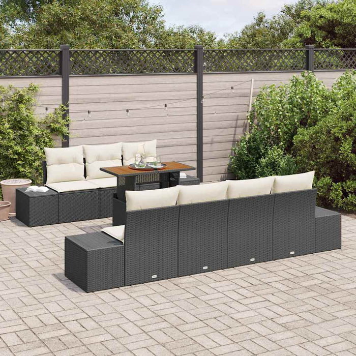 Set de masă pentru grădină 8 pcs Negru, Crem 100 x 55 x 73 cm - WALTI WALTI