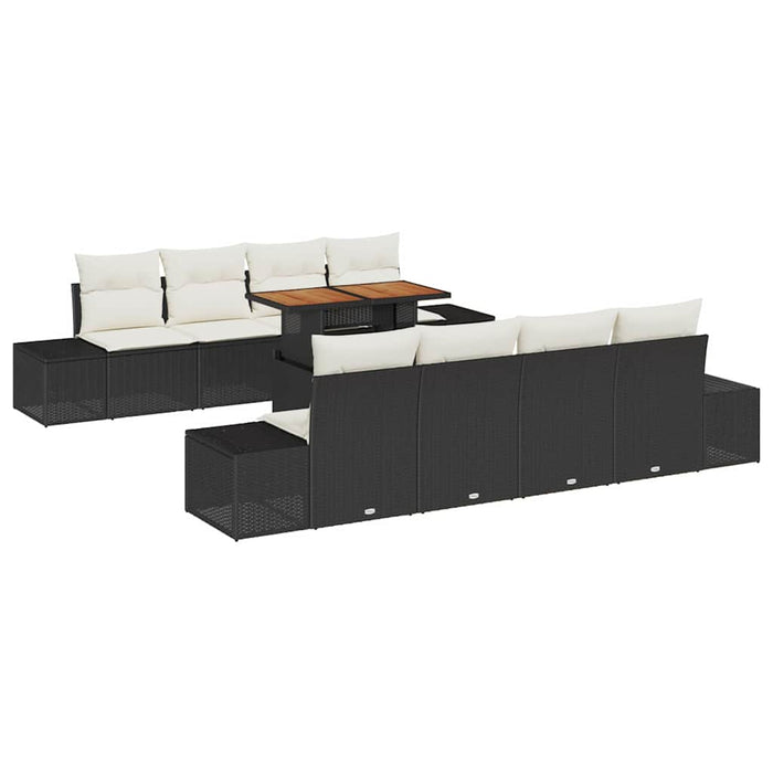 Set de masă pentru grădină 9 pcs Negru, Crem 100 x 55 x 73 cm - WALTI WALTI