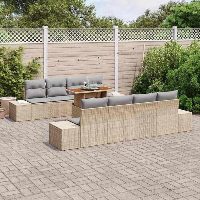 Set de masă pentru grădină 9 pcs Bej, Gri 100 x 55 x 73 cm - WALTI WALTI
