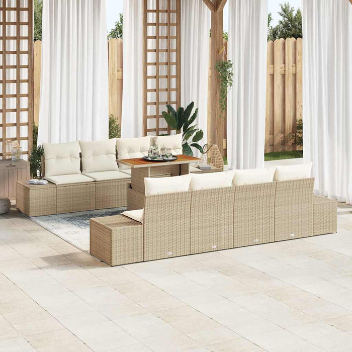 Set de masă pentru grădină 9 pcs Bej, crem 100 x 55 x 73 cm - WALTI WALTI
