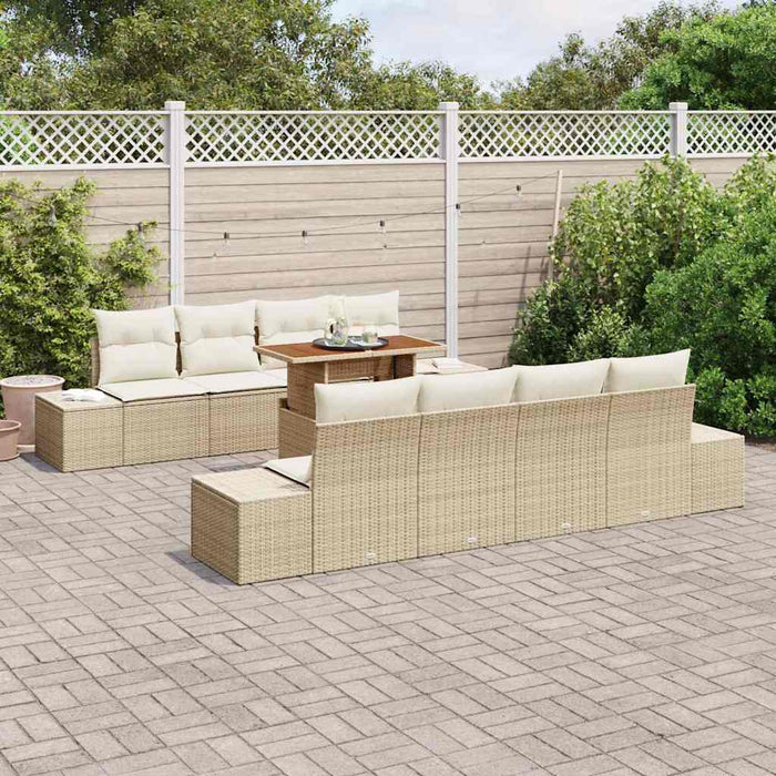 Set de masă pentru grădină 9 pcs Bej, crem 100 x 55 x 73 cm - WALTI WALTI